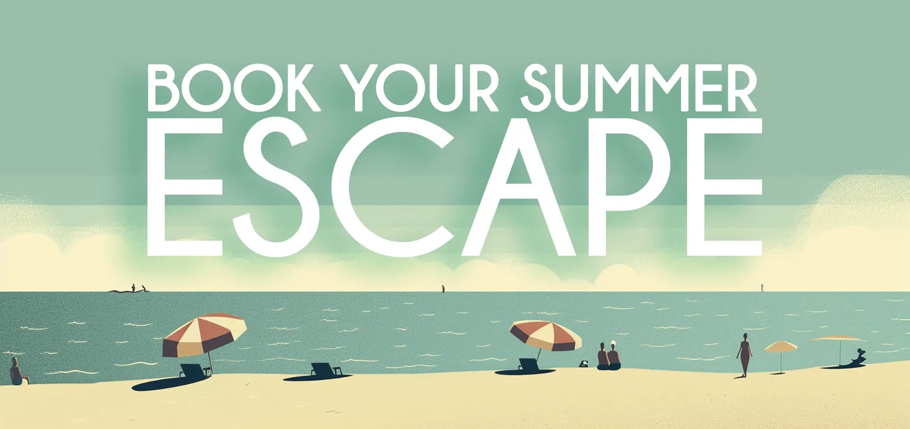 A beach with people sitting on the sand and an umbrella.