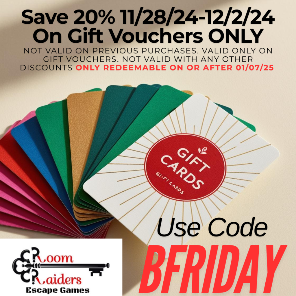Save 20% on gift vouchers with code BFRIDAY, valid 11/28 to 12/24.